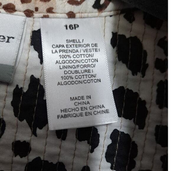 Alfred Dunner Women Sz 16 P Animal Print Lightweight Quilted Open Front Jacket - Picture 5 of 10